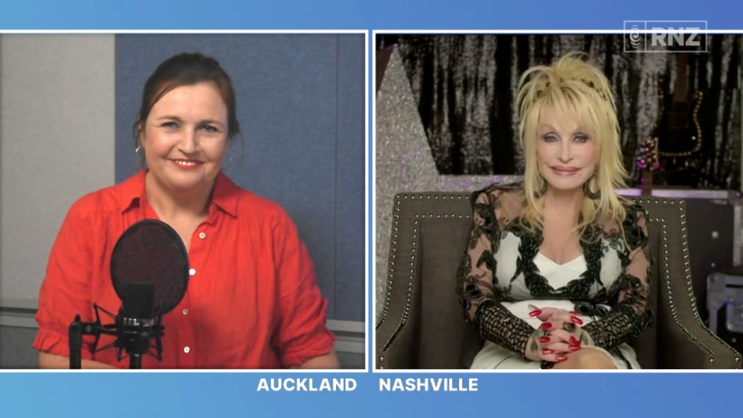 Music 101 Host Charlotte Ryan talking to Dolly Parton in Nashville