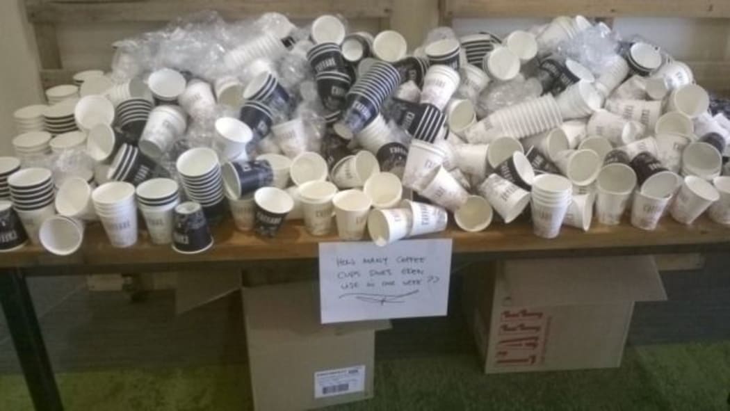 pile of coffee cups