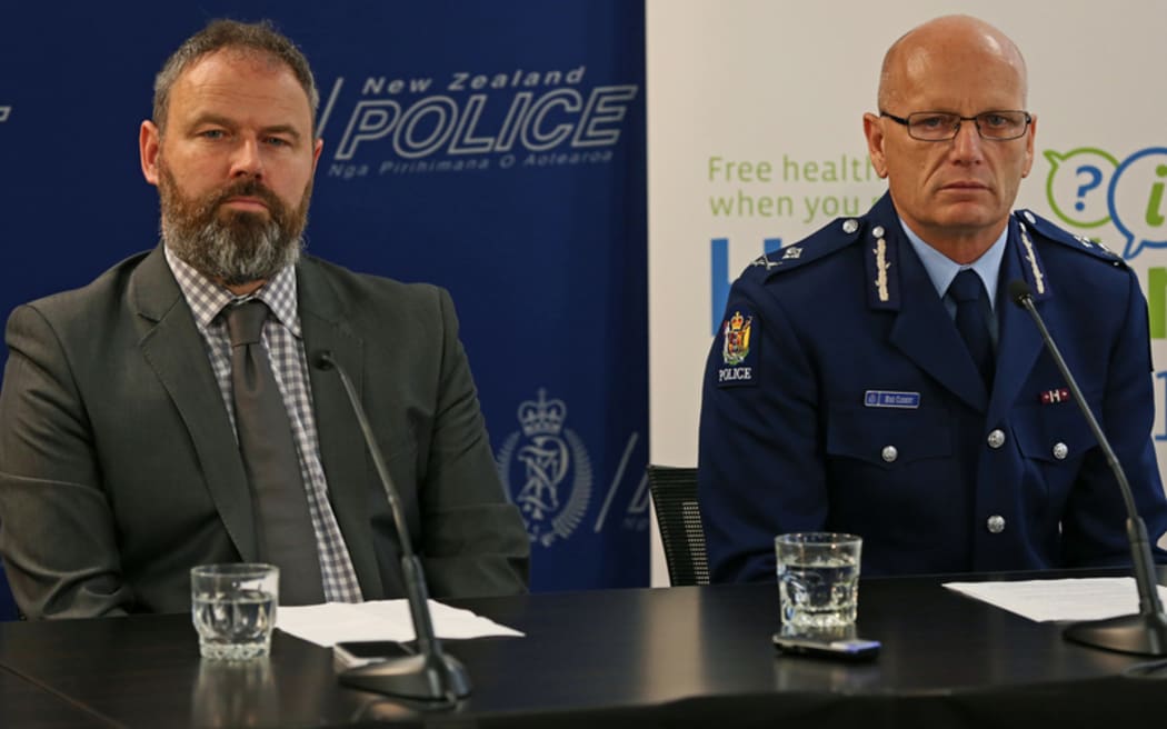 MPI Deputy director general Scott Gallacher and Deputy Police Commissioner Mike Clement.