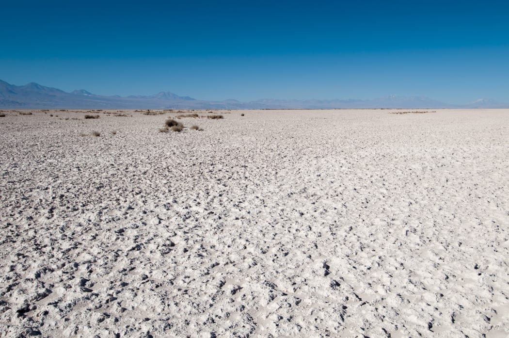 Salt crust in the Atacama Desert in Chile
