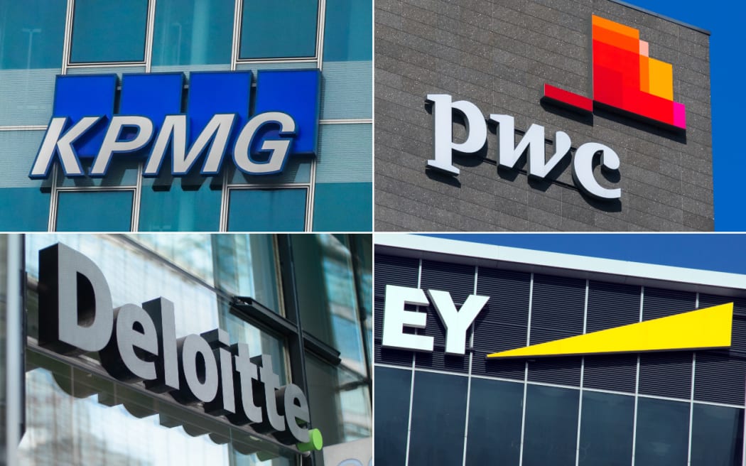 KPMG, PwC, Deloitte, and EY - The Big Four auditors.