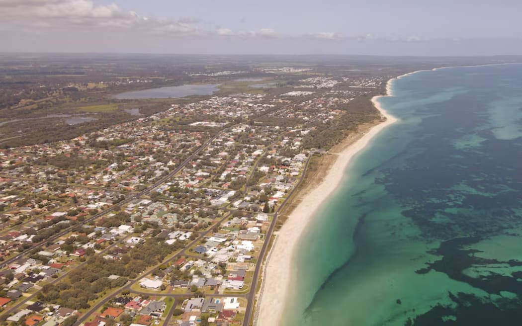 The family were stranded in rough waters around 4km off the coast in Geographe Bay. (ABC South West Anthony Pancia)
