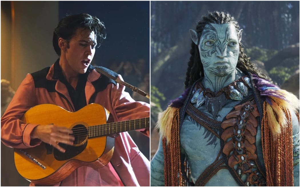 A still from the Elvis movie next to a still from Avatar: The Way of Water.