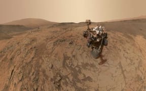 Curiosity at the "Mojave" site on Mars.