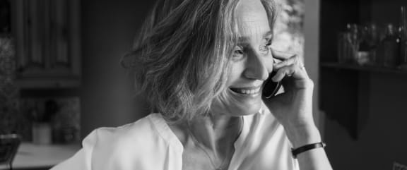 Kristin Scott Thomas as Janet in Sally Potter's The Party.