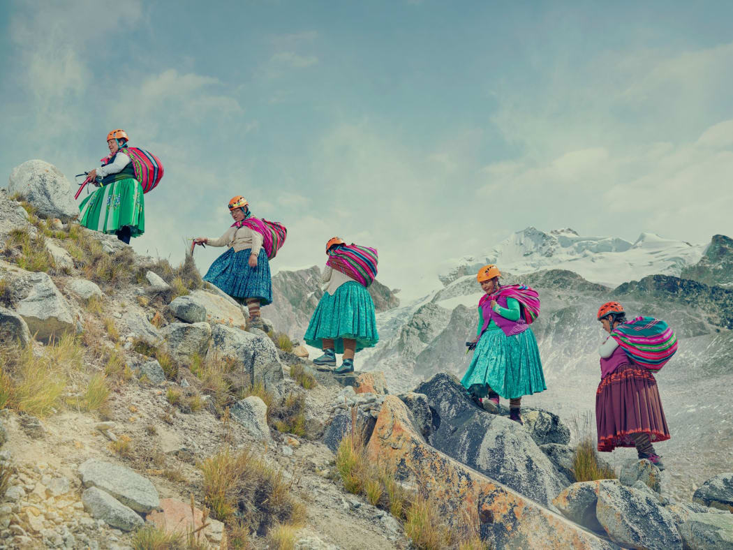 Bolivia's indigenous women mountaineers the ‘Climbing Cholitas’.