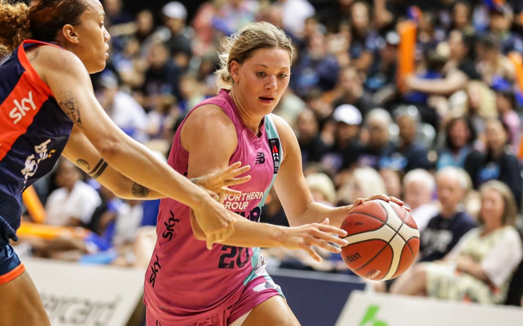 Ashley Joens of the Tauranga Whai during Tauihi Aotearoa Basketball Semi Final
