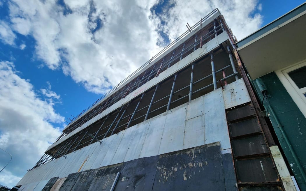 An unfinished apartment block on Manukau Rd in Auckland's Epsom. Originally called the Epsom Central Apartments Project.