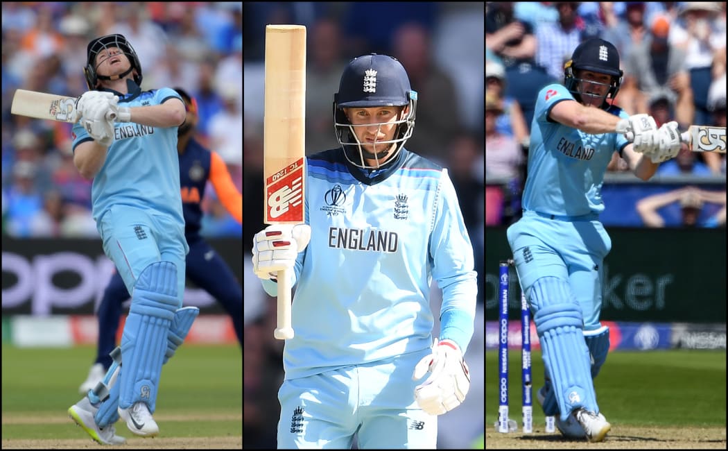 Joe Root, Eoin Morgan and Jonny Bairstow.