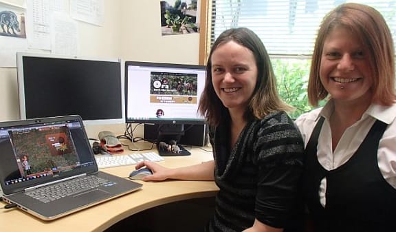 Ecological modeller Pen Holland (left) and games developer Hazel Bradshaw (right) have collaborated on the ecological adventure games Possum Stomp and Ora.