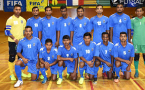 Fiji line-up before playing New Zealand.