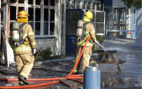 Fire gutted a block of four classrooms at Russley School in Christchurch