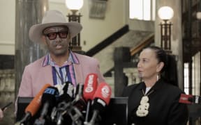 Te Pāti Māori co-leaders Rawiri Waititi, Debbie Ngarewa-Packer hold a press conference after refusing to attend a Privileges Committee hearing.