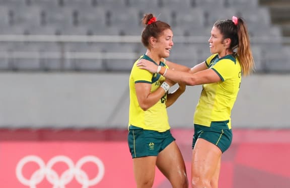 Australian players after Australia v Fiji, Tokyo 2020 Olympic Games Rugby Women's Quater Final match at Tokyo Stadium, Tokyo, Japan on Manday 30th July 2021.
Mandatory credit: @ Kenji Demura / www.photosport.nz