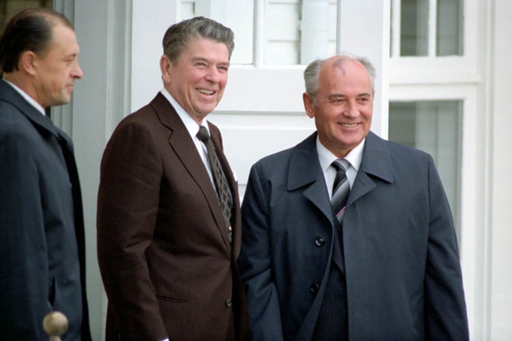 1986 Trip to Iceland Reykjavik Summit Arrival of General Secretary Mikhail Gorbachev at Hofdi House