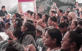 University of Auckland students watch the Independence Day showcase. June 2021