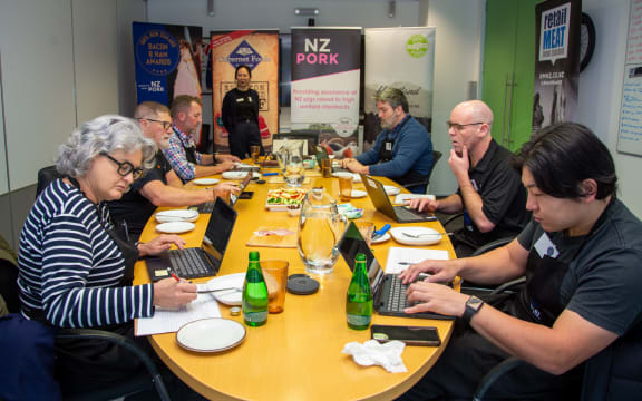 Judging of the 2023 100% New Zealand Bacon and Ham Awards.