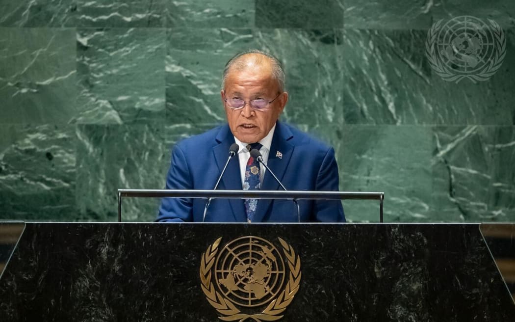 President David Kabua delivers his statement the 78th United Nations General Assembly.