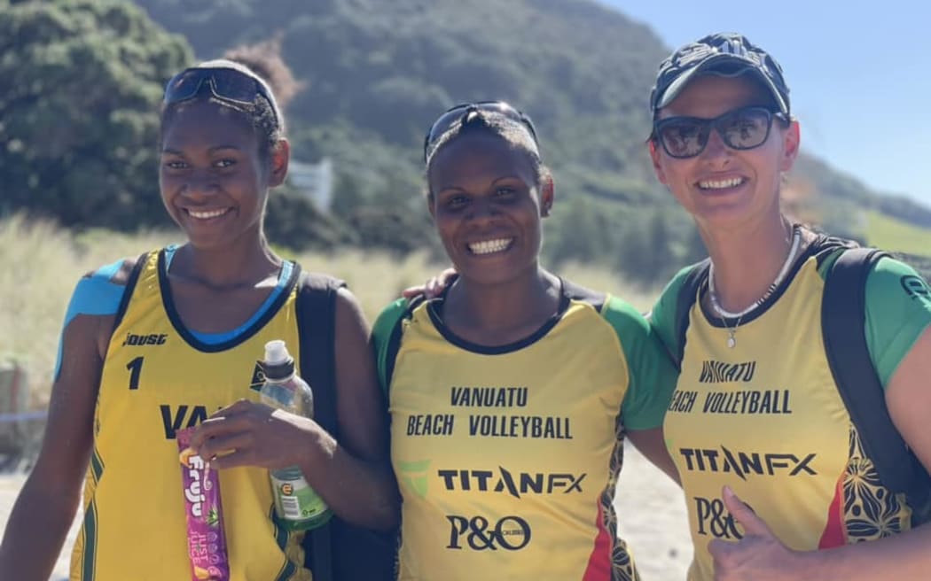 The Vanutau beach volleyball team in Australia.