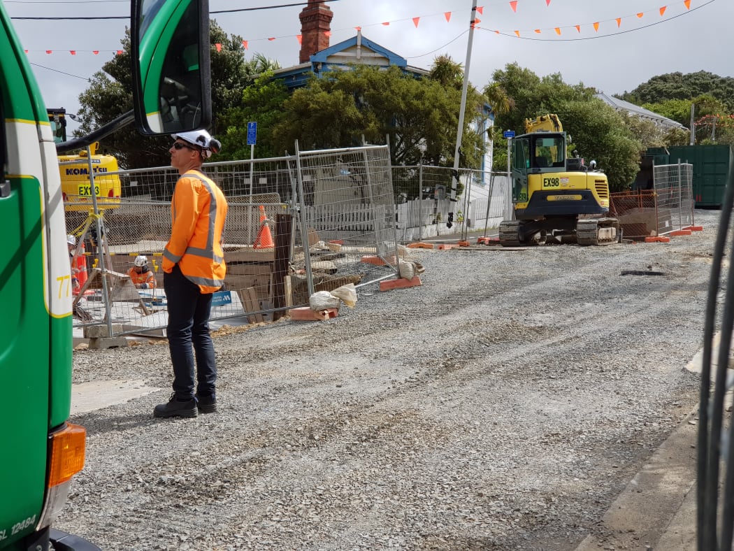 Roadworks at Hargreaves Street.