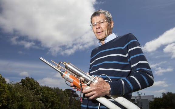 Niwa Natural Hazards and Hydrodynamics Principal Scientist Graeme Smart with devices Niwa scientists use to measure river flow turbulence and atmospheric flows.