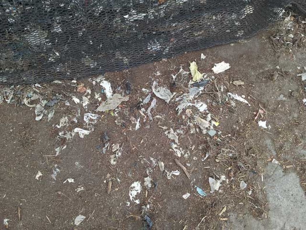 Plastic waste in compost