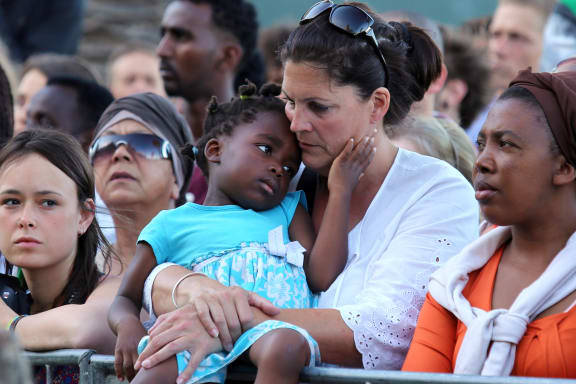Mourners at an interfaith service in Cape Town on Friday.