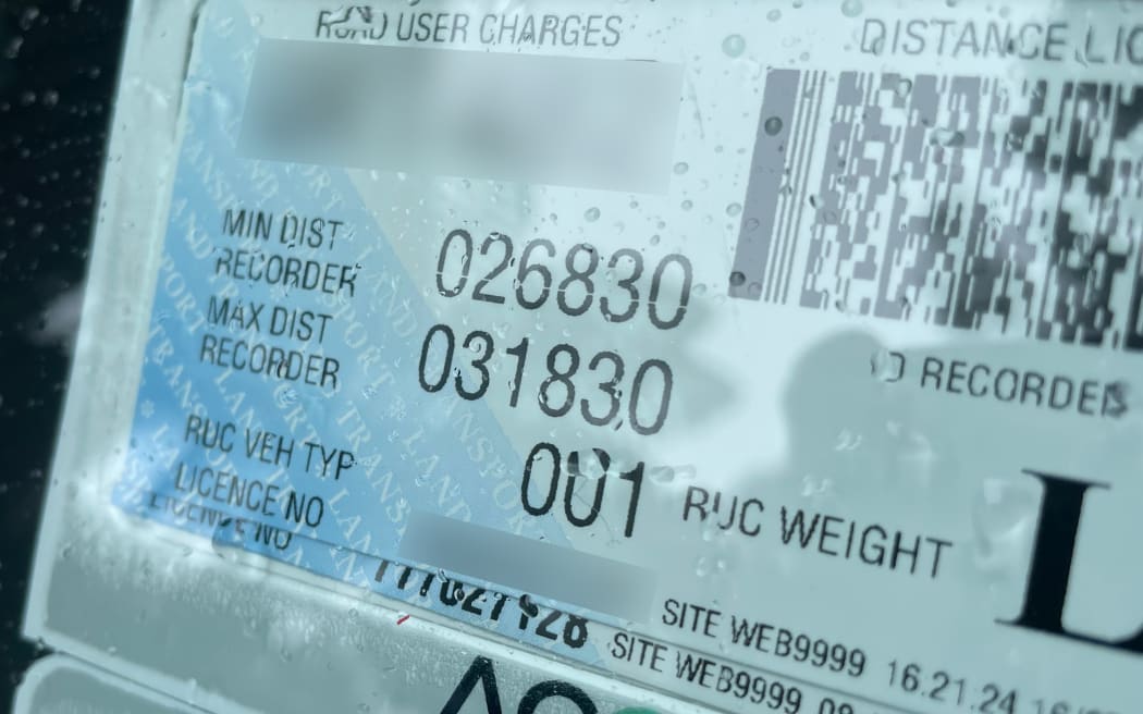 An example of a current road user charges permit.
