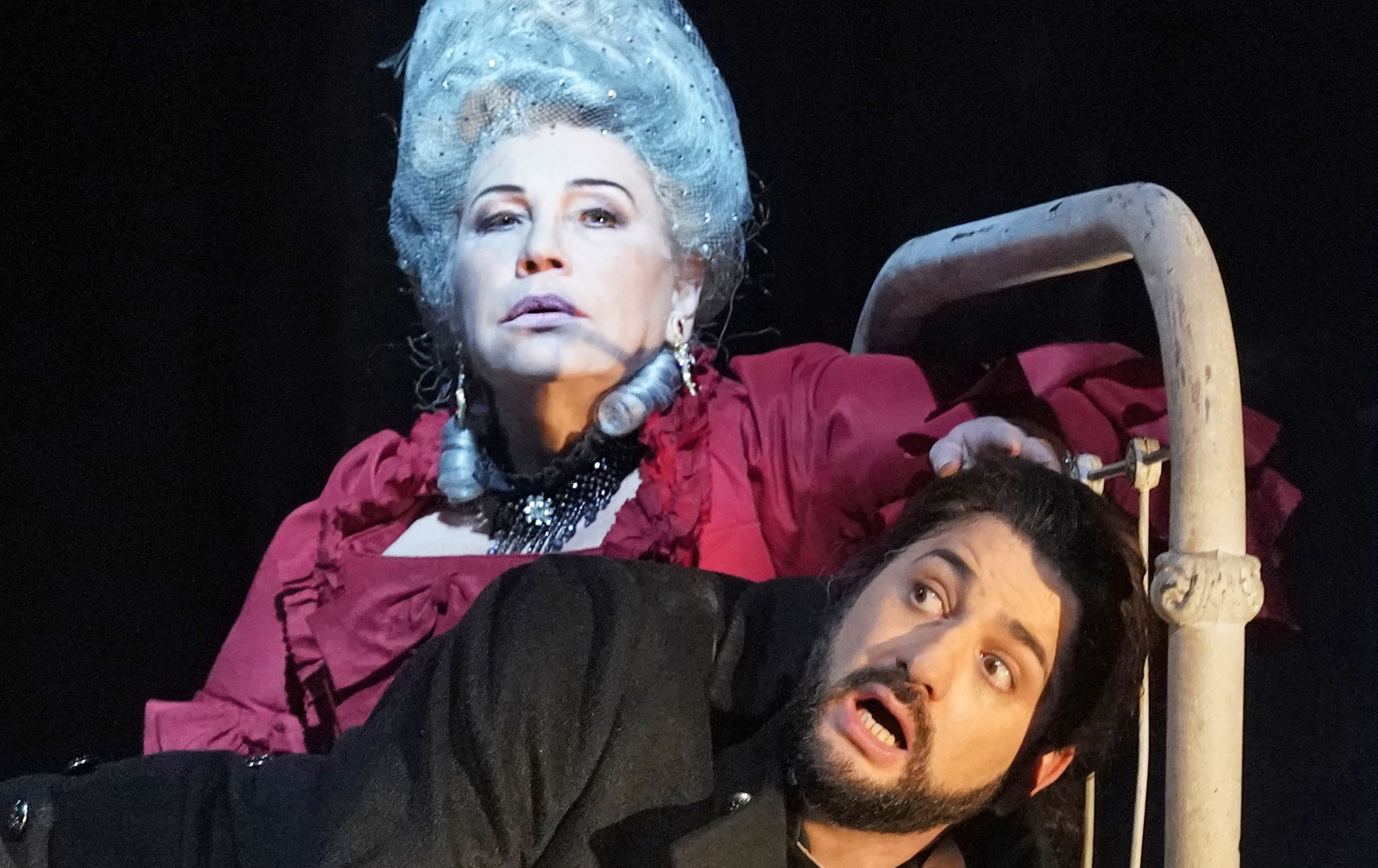 Larissa Diadkova as the Countess and Yusif Eyvazov as Hermann