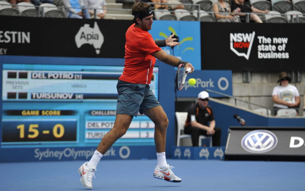 Juan Martin del Potro in action in Sydney last January
