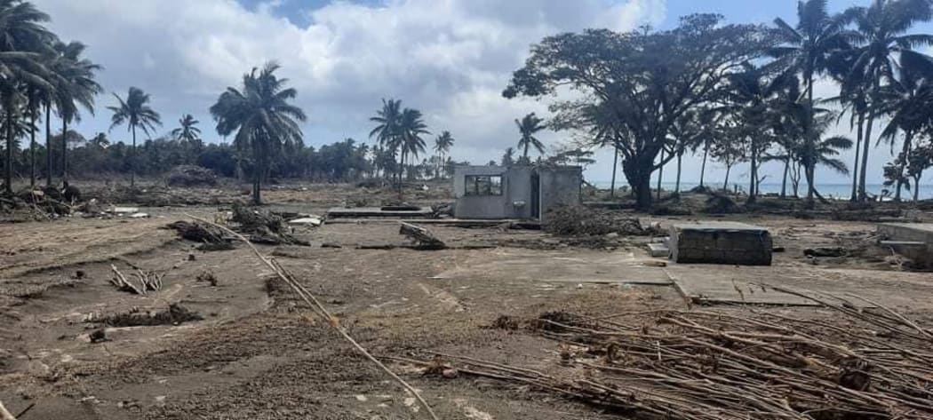 Debris on a beach in Nuku'alofa, Tonga.