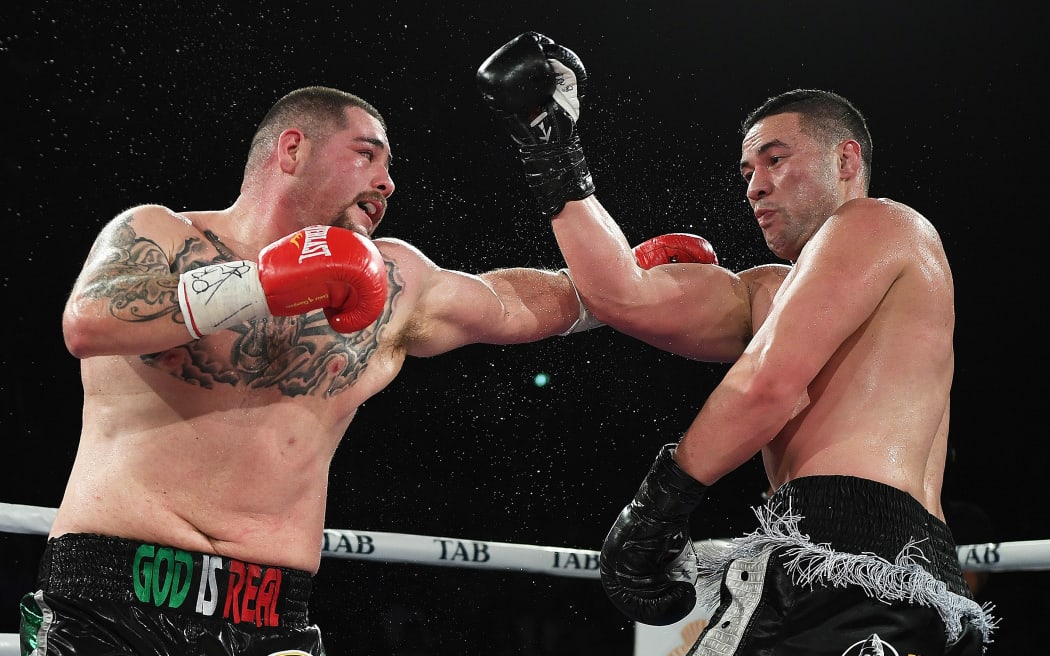 Andy Ruiz Jr (left) in action against Joseph Parker two years ago