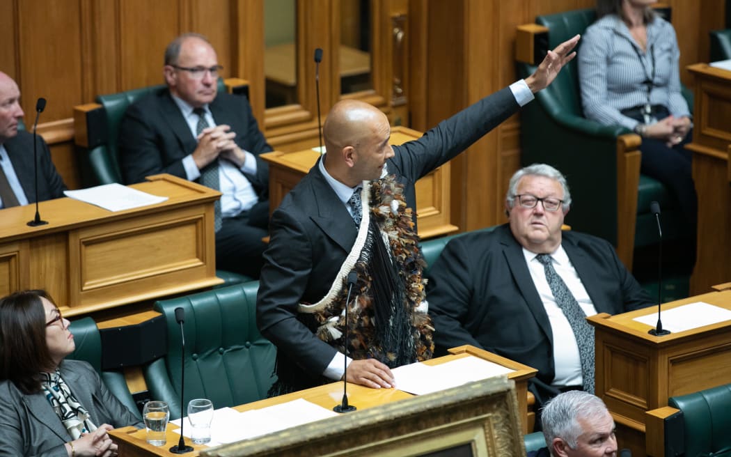 Hamilton West MP Tama Potaka delivers his maiden statement in Parliament, 7 March 2023.