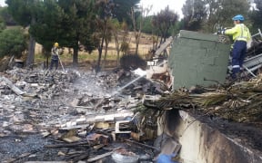 A house on Worsleys Road that was completely destroyed by the flames.