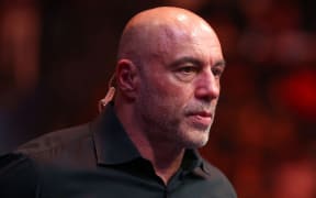 Joe Rogan attends the UFC 300 event at the T-Mobile Arena in Las Vegas on April 13, 2024. Rogan has chimed in on the suspension of late night host Jimmy Kimmel amid pressure from the Trump administration, saying the government should not determine what comedians say and that conservatives were “crazy” to support any such interference.