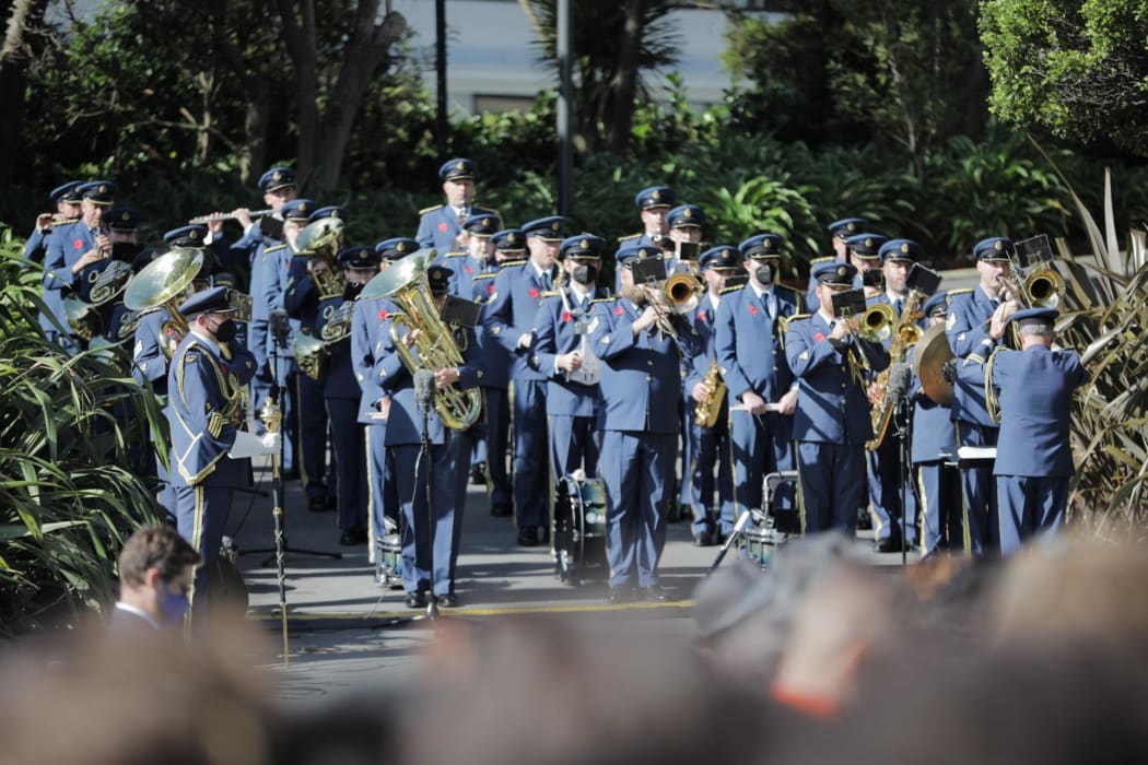 Royal Air Force band at the National Anzac Day service