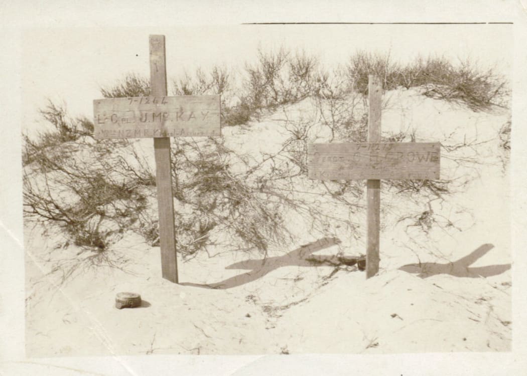 Original burial plot for Cecil Crowe.