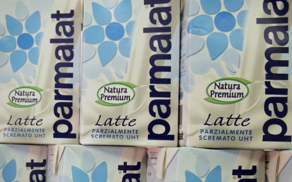 Parmalat products at a supermarket in Rome.
