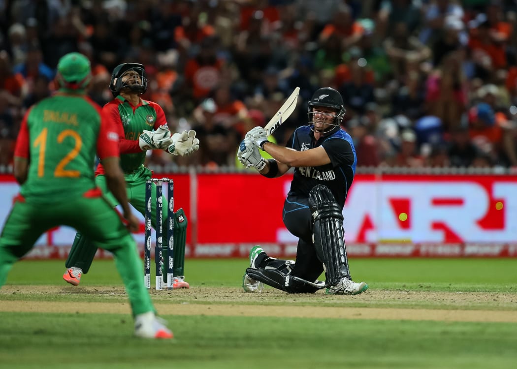 Corey Anderson sweeps against Bangladesh.