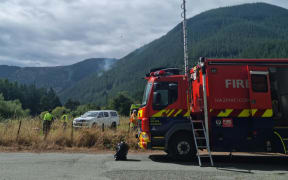 Fire and Emergency at a scrub fire in Lee Valley on 8 February, 2024.