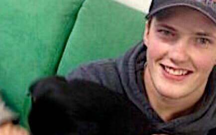 Daniel Baldwin and family dog Patti.