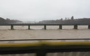 Flooding in the Ashburton River forced the closure of the SH1 bridge on Sunday 23 July 2023.