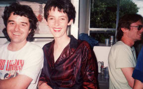 Young Murray Cammick with RipItUp writer Angela Jonasson and design assistant Yoh