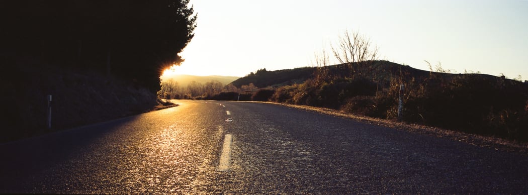 Sunset on a rural NZ road