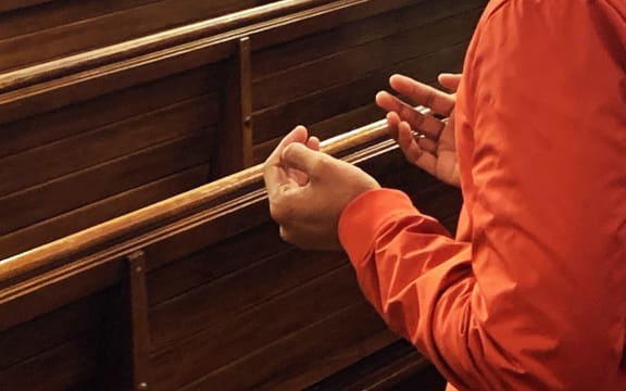 A member of the congregation at St Patrick's Cathedral