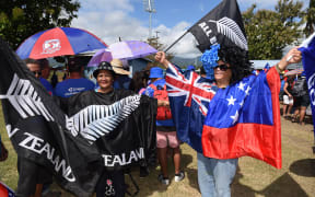 Fans arrive early for the All Blacks v Manu Samoa rugby union test match at Apia Park.