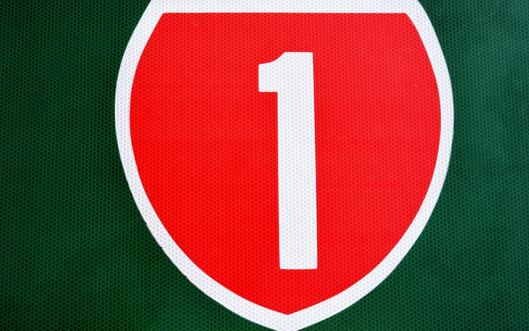 New Zealand State Highway 1 road sign.