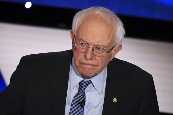 Democratic presidential hopeful Vermont Senator Bernie Sanders participates of the seventh Democratic primary debate of the 2020 presidential campaign.
