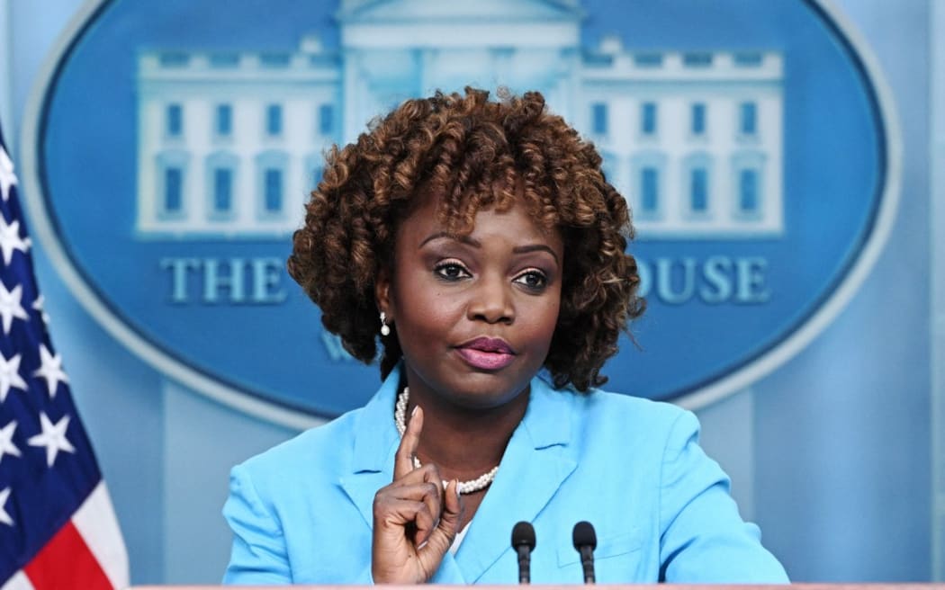 White House Press Secretary Karine Jean-Pierre speaks during the daily briefing in the Brady Briefing Room of the White House in Washington, DC, on March 10, 2023. (Photo by MANDEL NGAN / AFP)