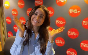 Antoinette Lattouf inside the ABC Sydney studio.